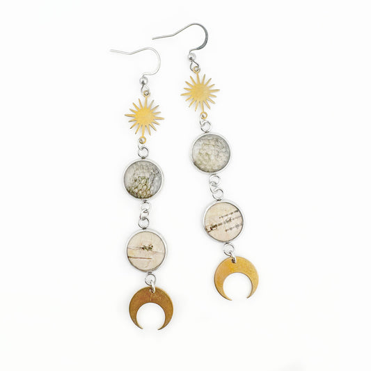 Land & Sea Salmon Skin earrings