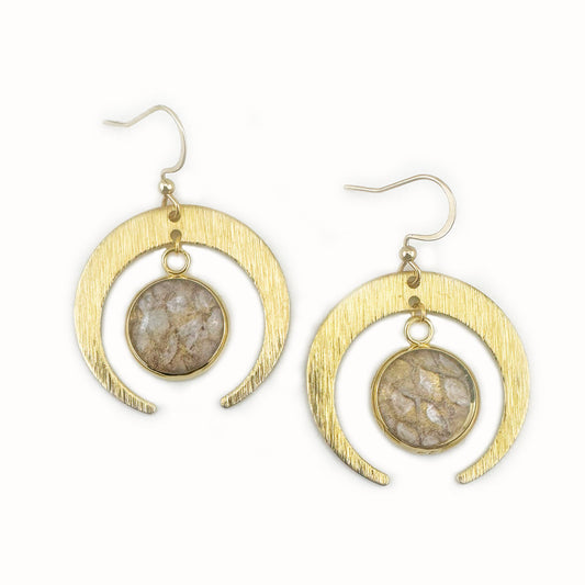 Crescent Salmon Skin earrings