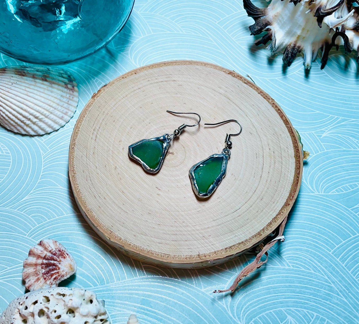 Rustic Simple Sea Glass earrings