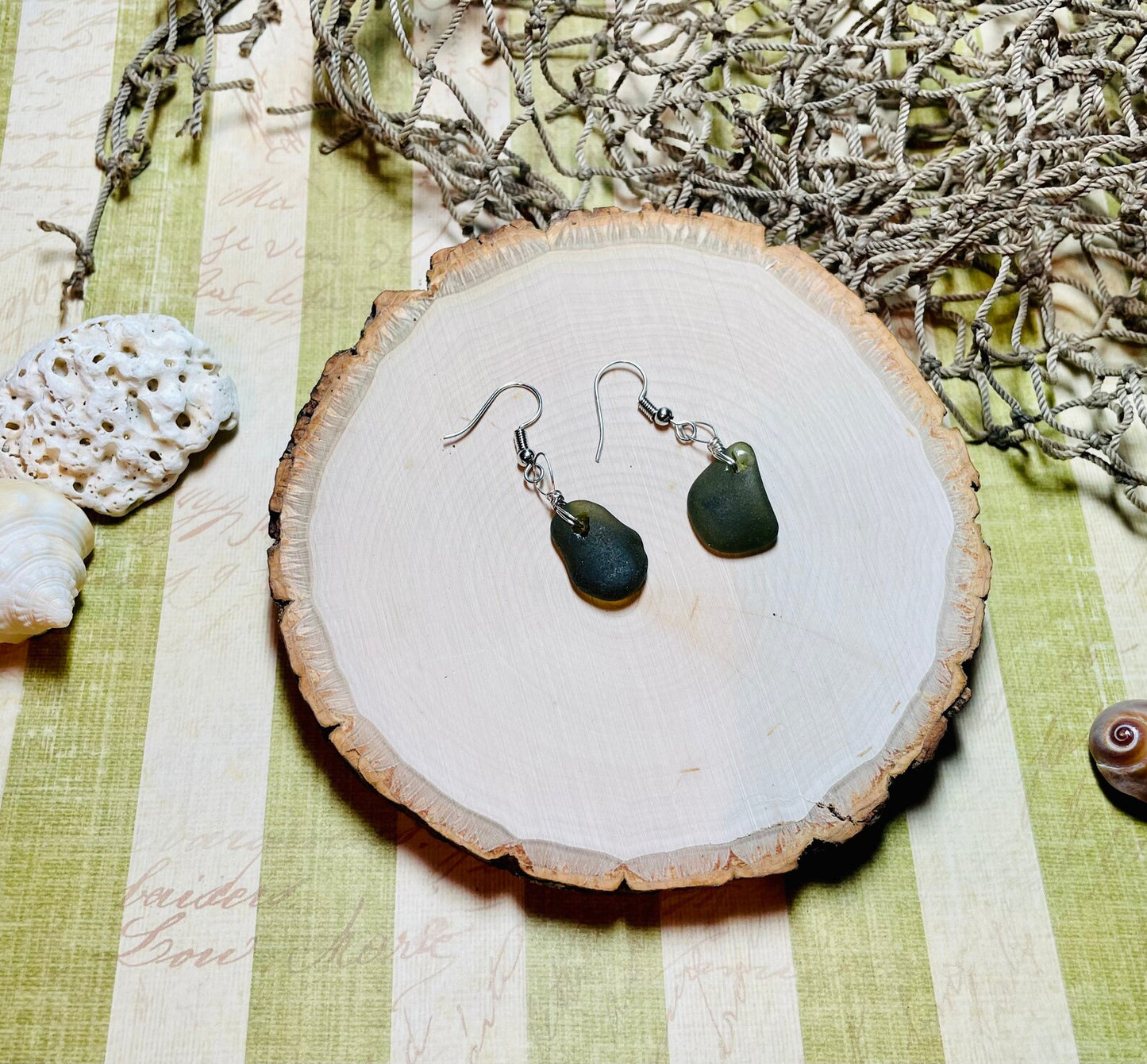 Rustic Simple Sea Glass earrings