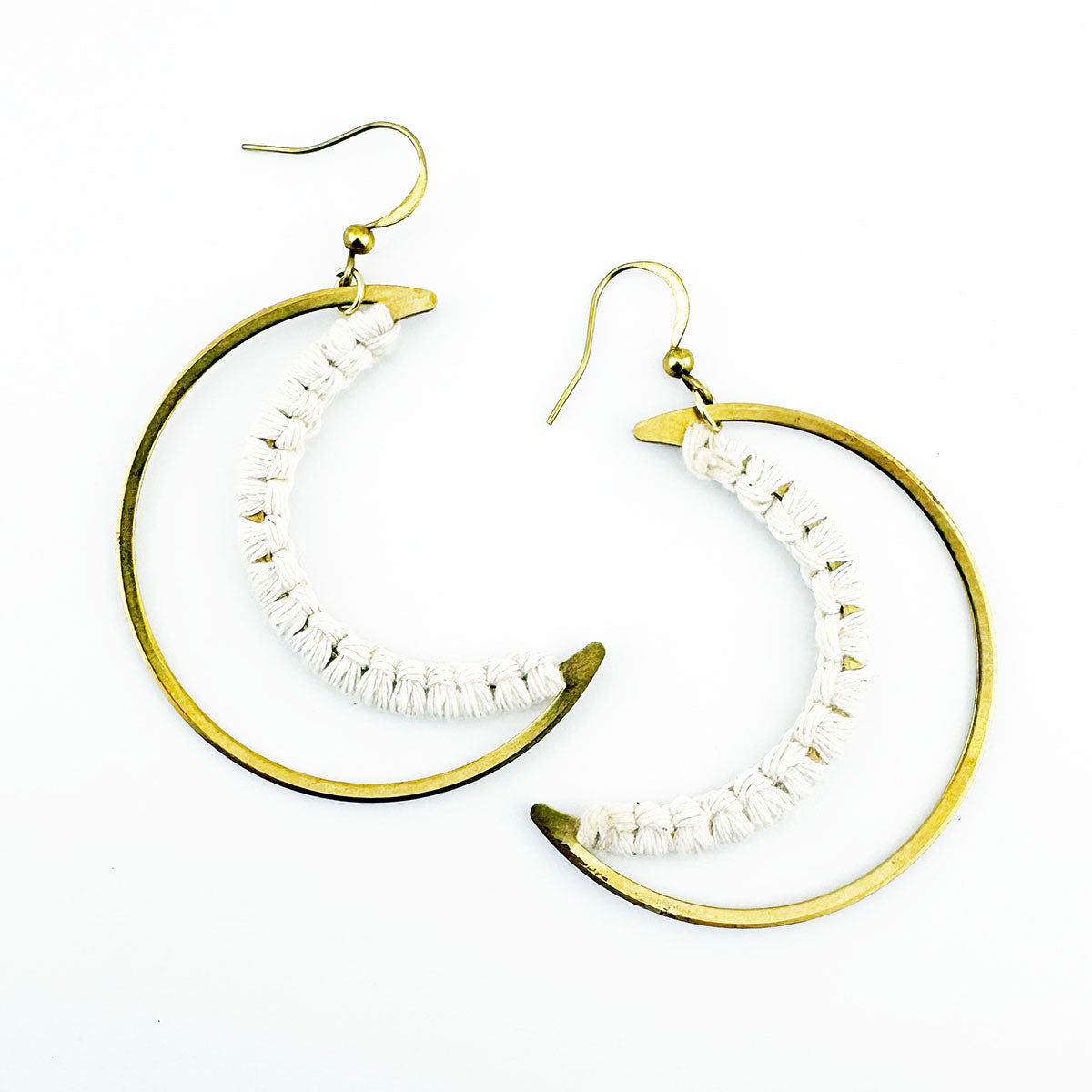 Crescent Moon Macramé earrings