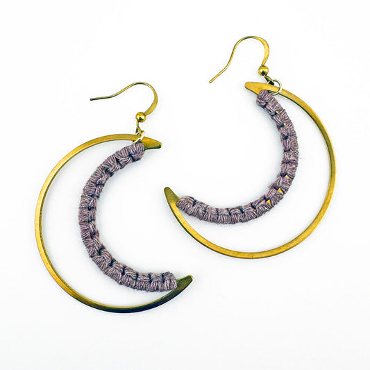 Crescent Moon Macramé earrings