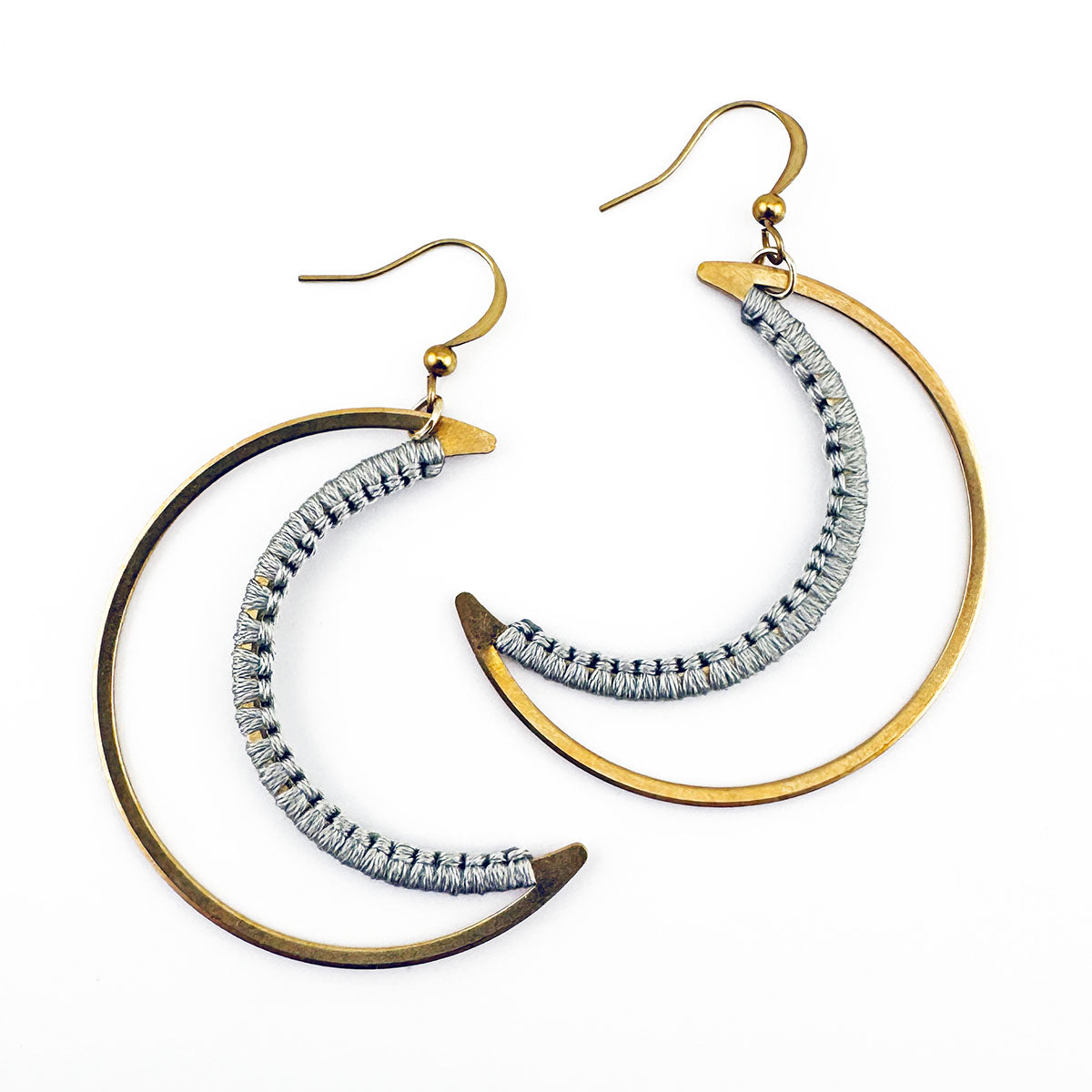 Crescent Moon Macramé earrings