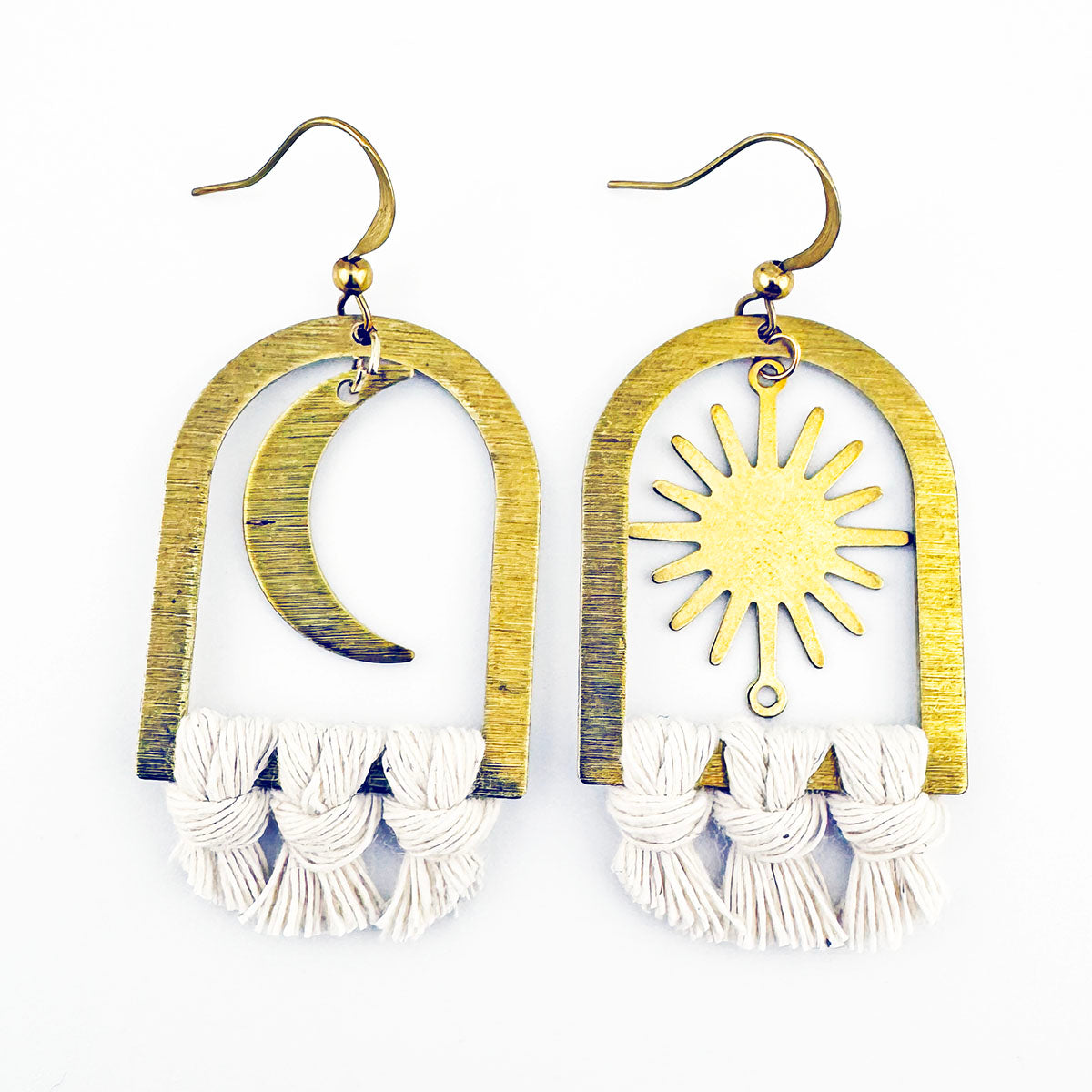 Sun & Moon Macramé earrings