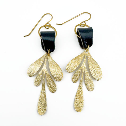 Leather Leaf 3” Earrings