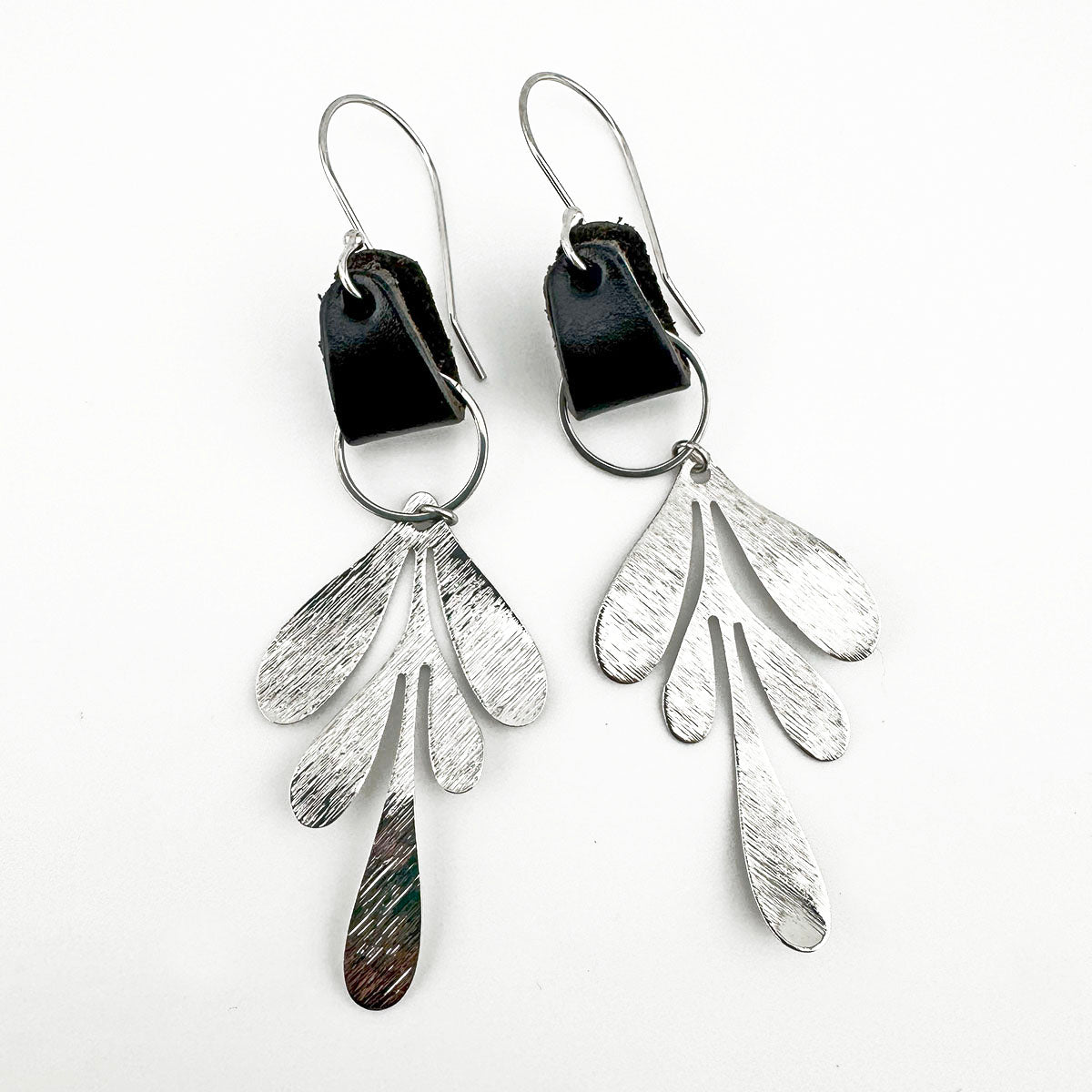 Leather Leaf 3” Earrings