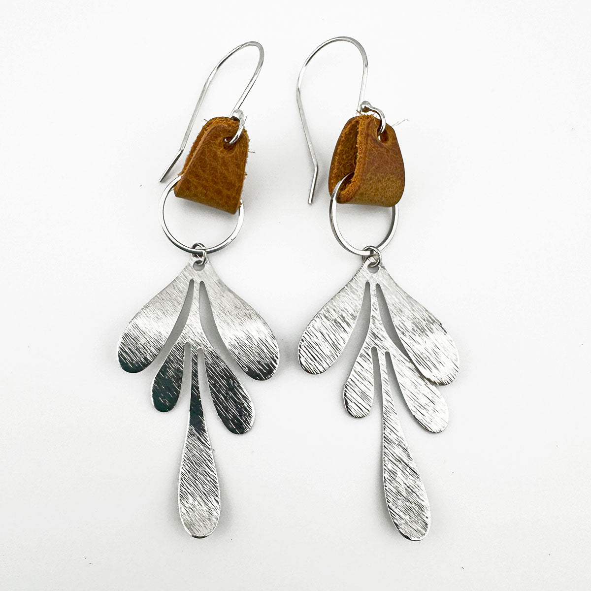 Leather Leaf 3” Earrings