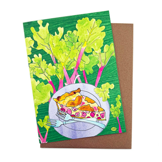 Rhubarb Pie Recipe card