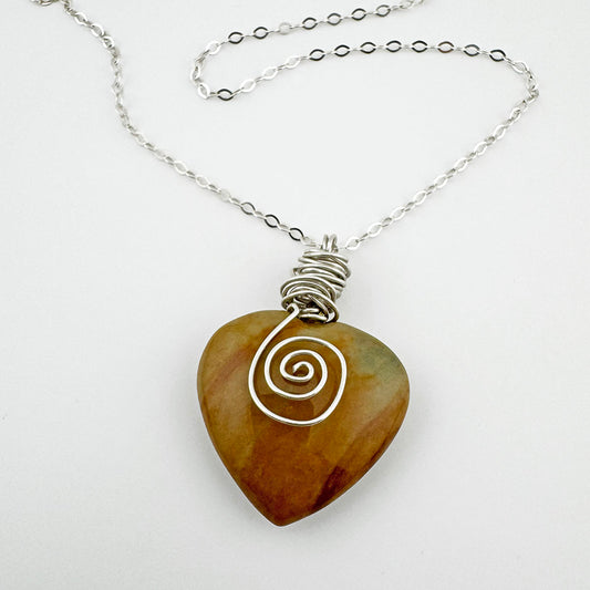 Ocean Agate Heart necklace