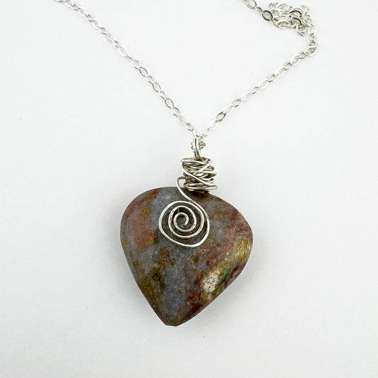 Polygram Jasper Heart necklace