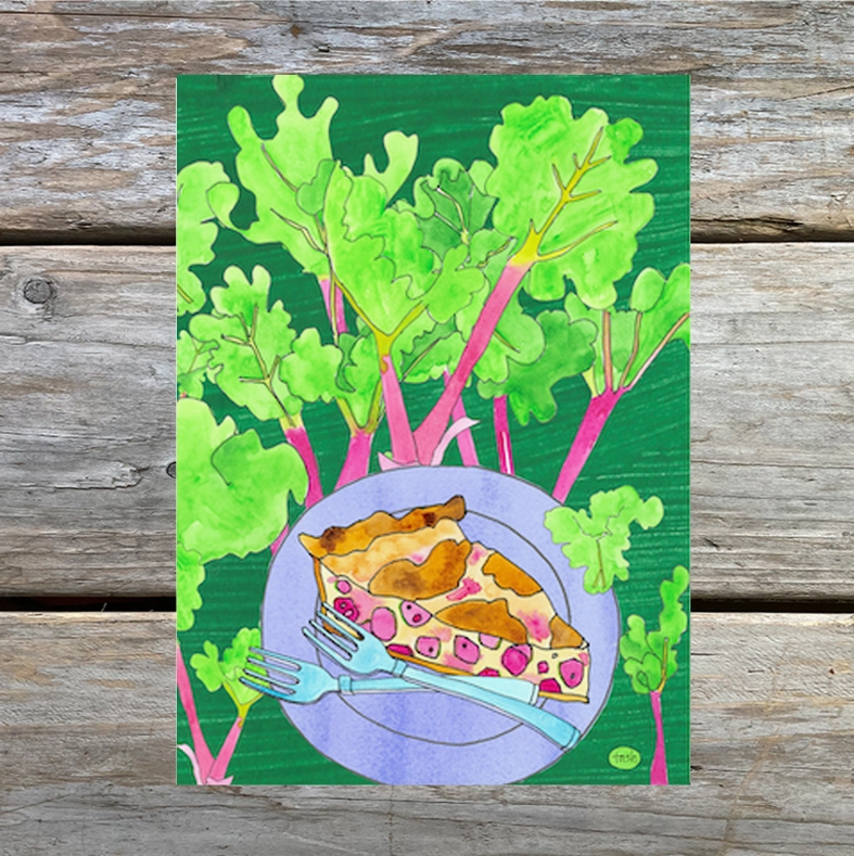 Rhubarb Pie Recipe card