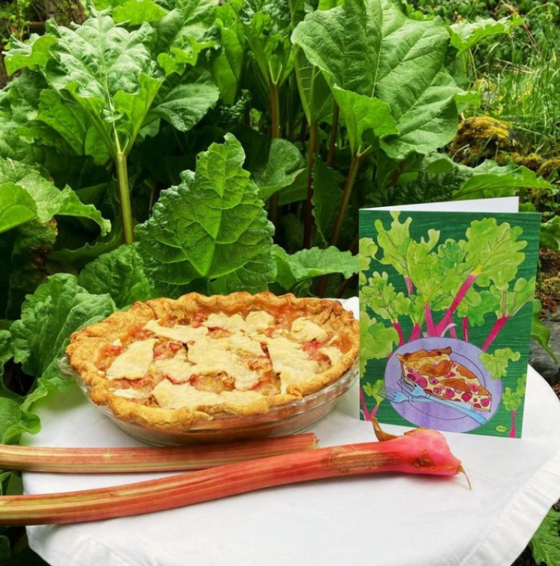 Rhubarb Pie Recipe card