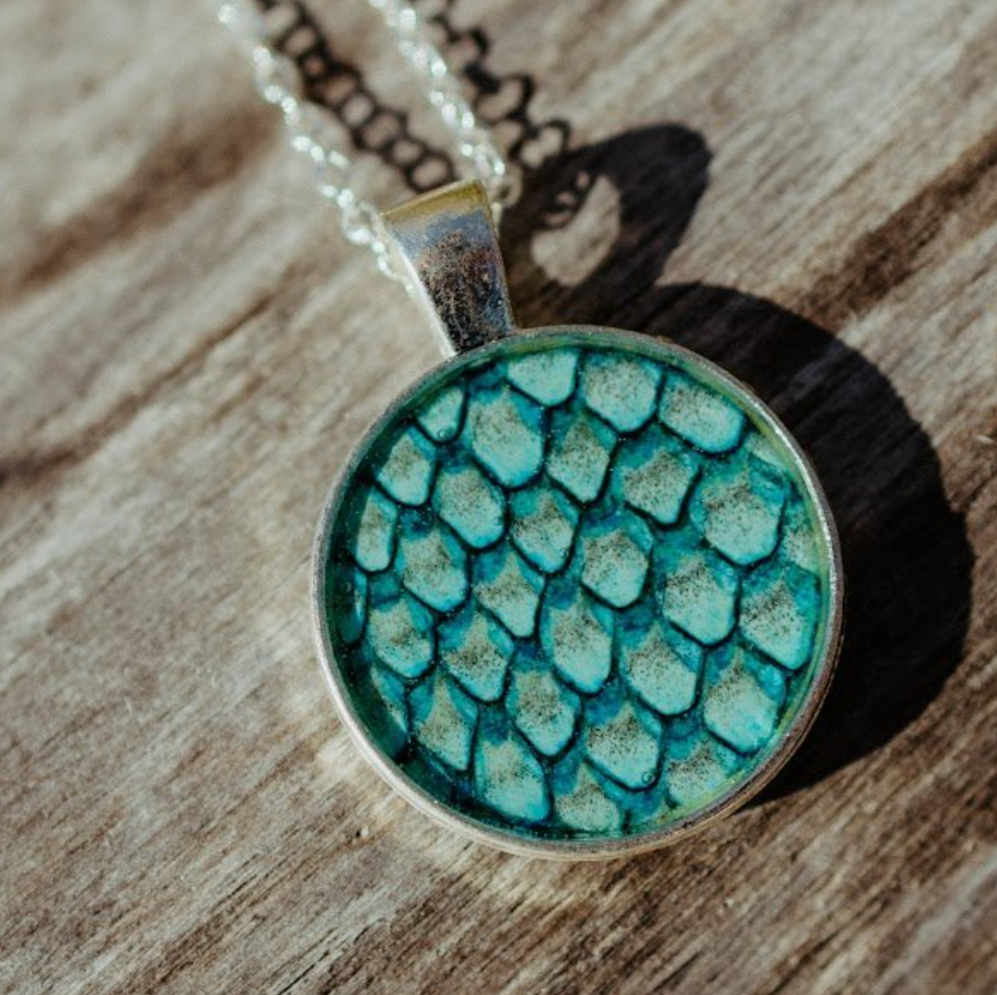 Salmon Skin Pendant Necklace