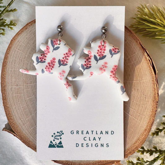 Fireweed Alaska clay earrings