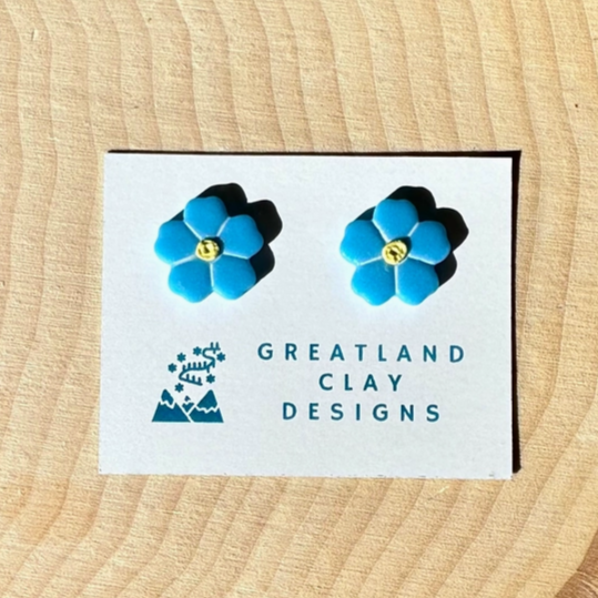 Forget-Me-Not clay studs