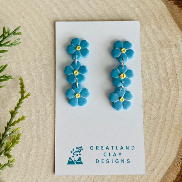 Forget-Me-Not clay dangles