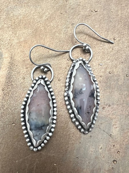 Dendrite Opal and Sterling Silver Earrings