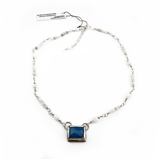 Blue Chalcedony and Moonstone necklace