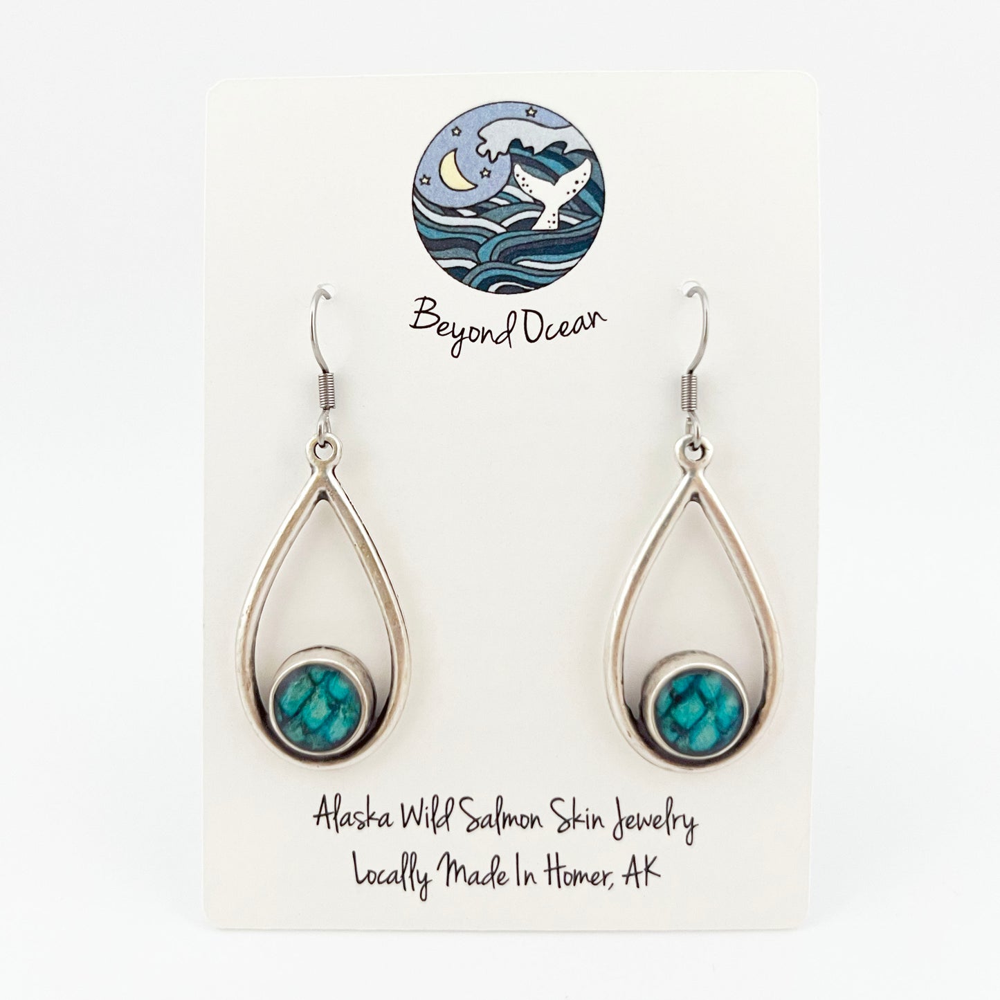 Salmon Skin Teardrop Dangles