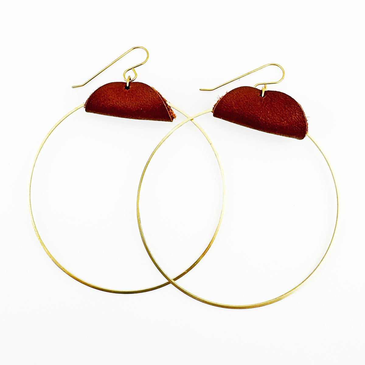 2.75” Leather Hoop earrings