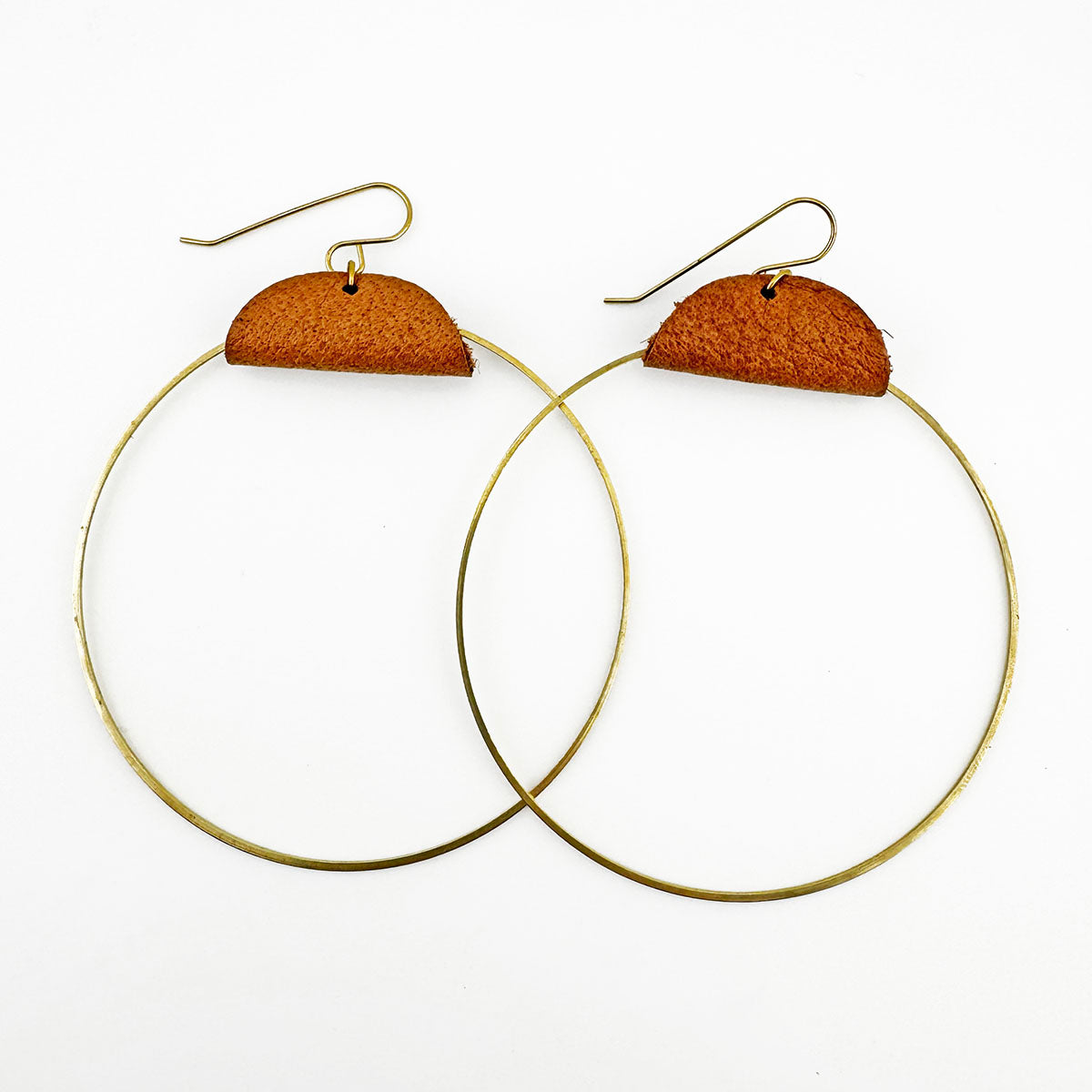 2.75” Leather Hoop earrings