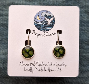 Salmon Skin Latchback earrings