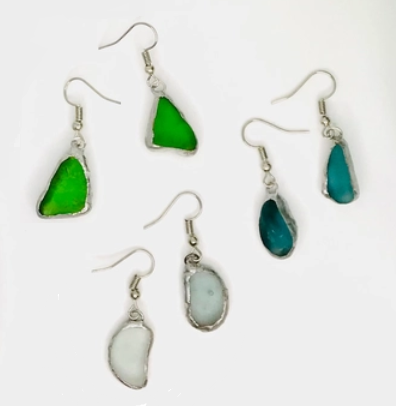 Rustic Simple Sea Glass earrings