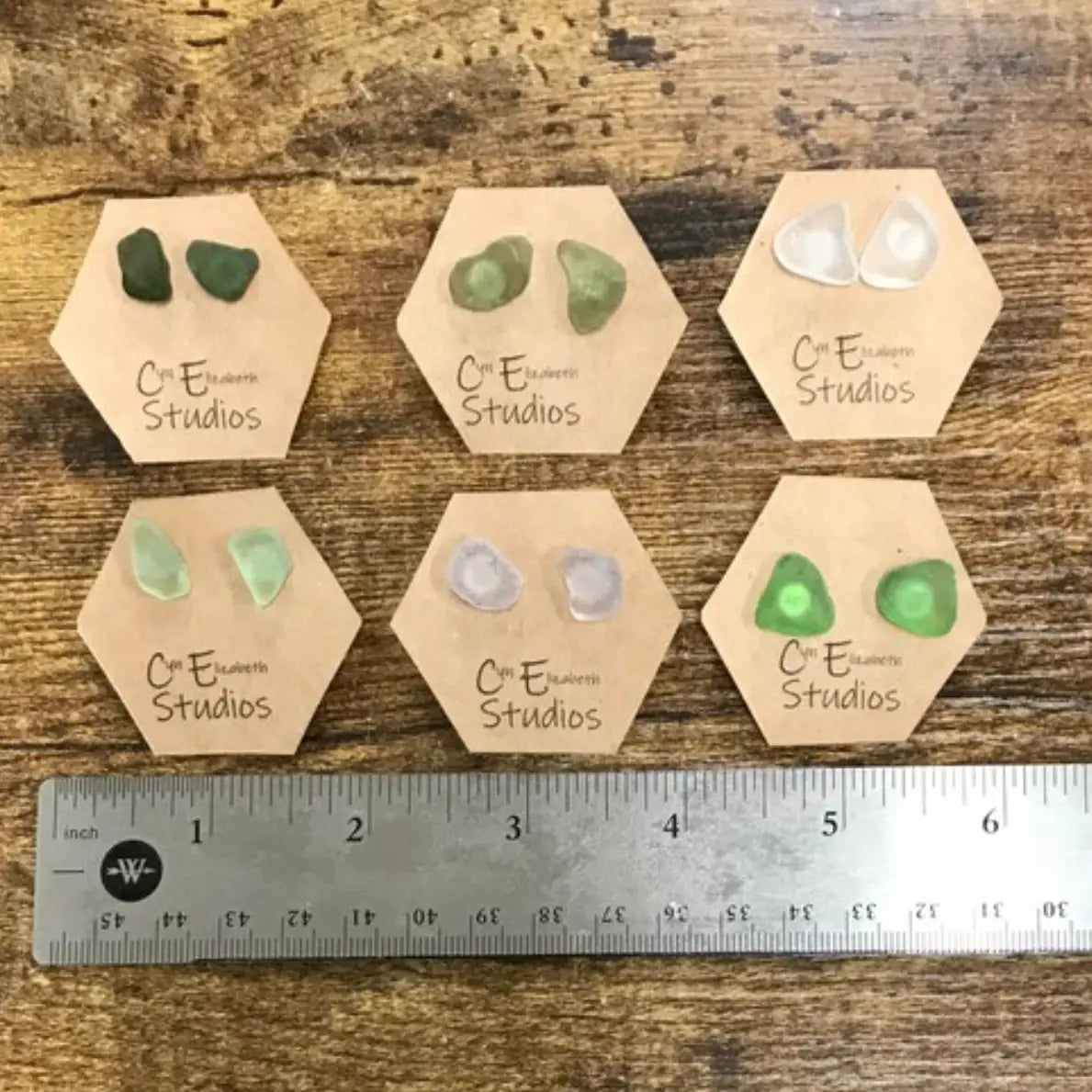 Sea Glass Stud Earrings