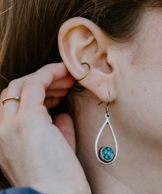 Salmon Skin Teardrop Dangles